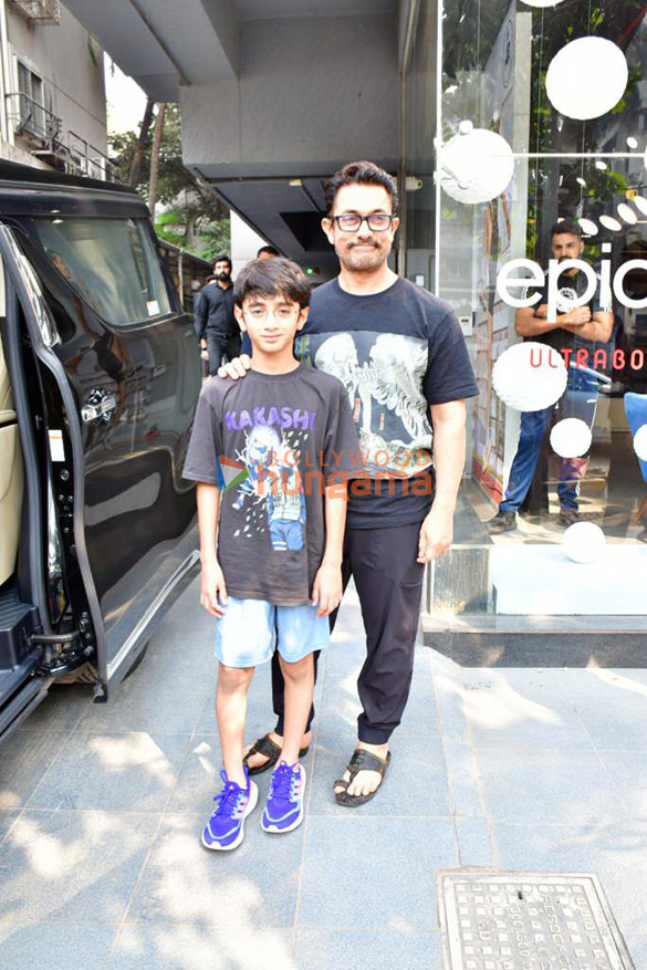 photos aamir khan spotted with son in bandra 3