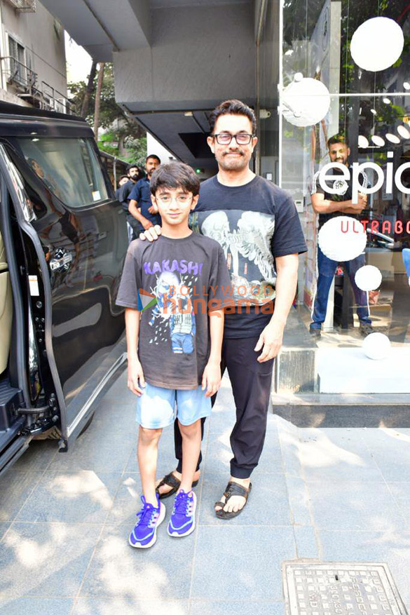photos aamir khan spotted with son in bandra 5