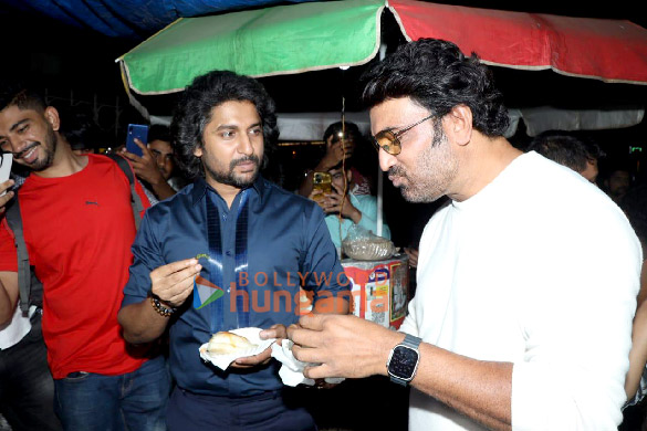 photos nani and sharad kelkar enjoy eating vada pav during dasara promotions 2