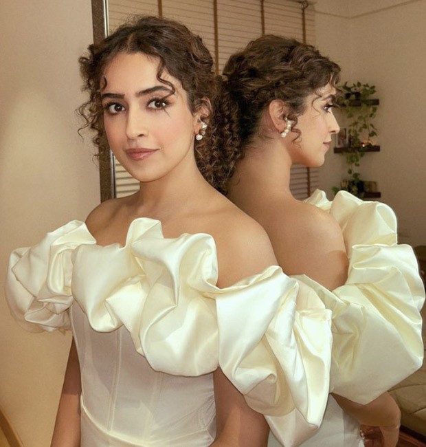 Sanya Malhotra’s weekend party classics include a chic white ruffled dress 