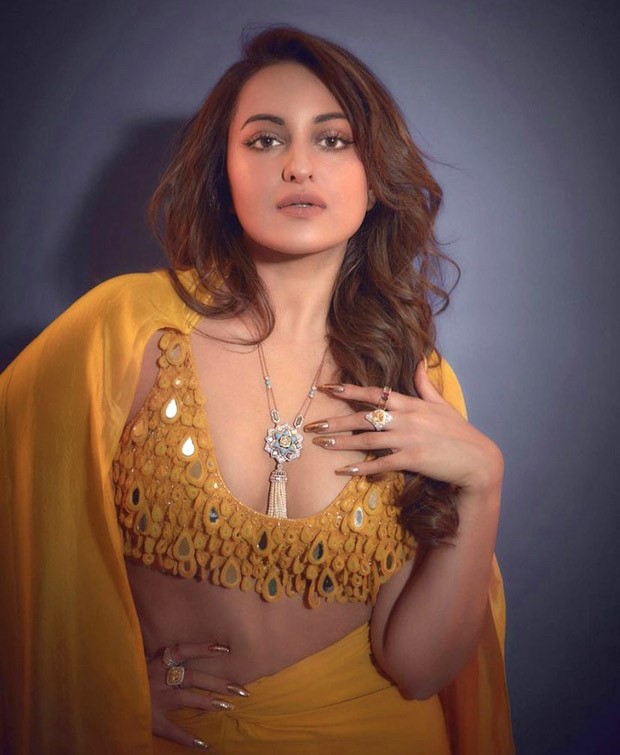 Sonakshi Sinha is turning the town yellow with a yellow coordinated set designed by Arpita Mehta