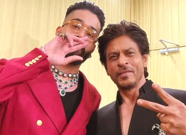 Shah Rukh Khan poses with AP Dhillon for a picture as well as sets the stage on fire with Ranveer Singh and Varun Dhawan as he shakes a leg on Brown Munde at NMACC