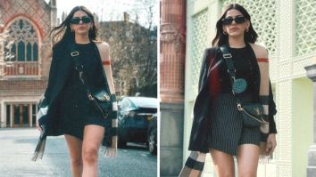 Alaya F takes over London’s streets in style, poses in pinstriped skorts, blazer and 1.6 Lakh Louis Vuitton cross-body bag