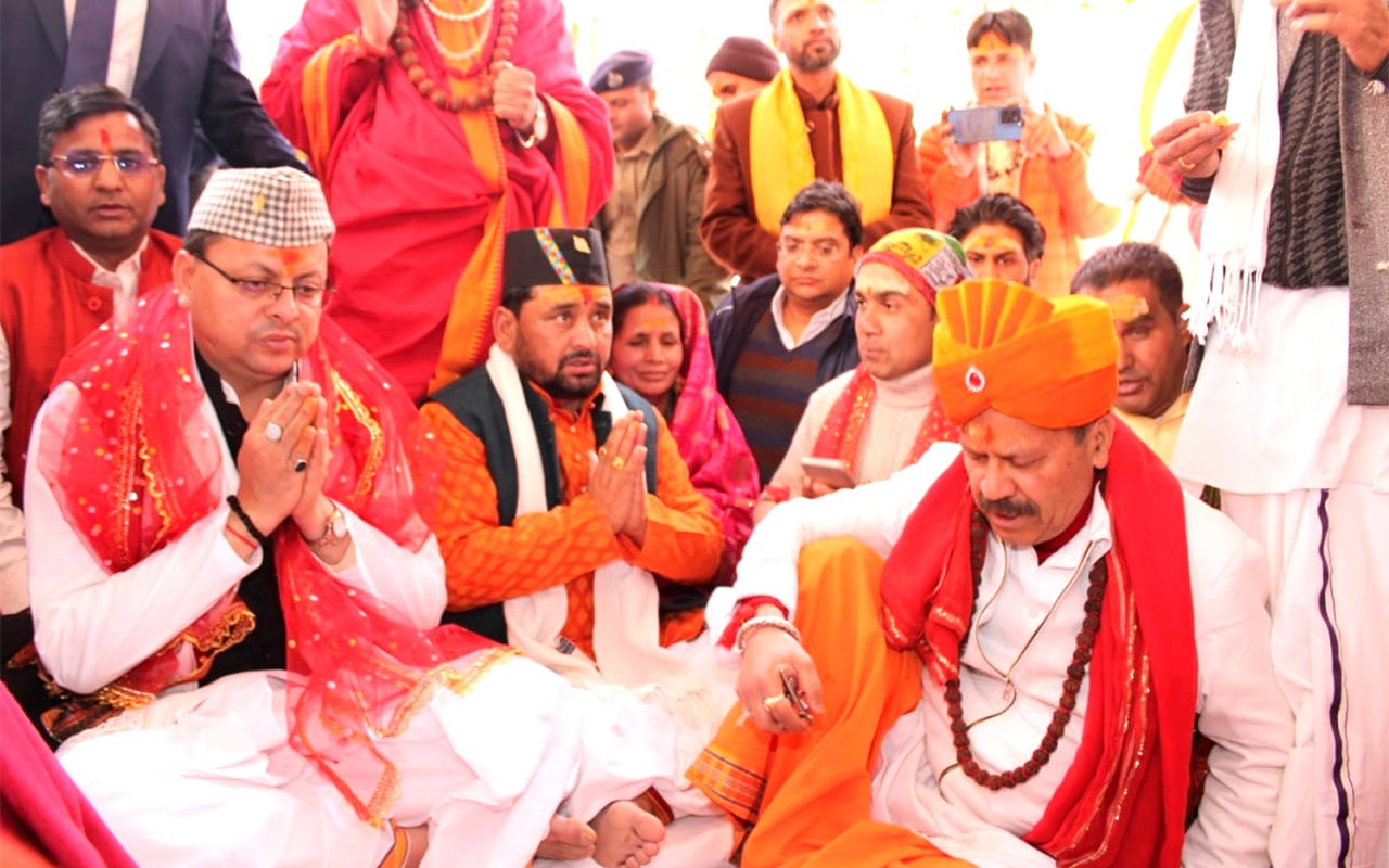 Chief Minister Shri Pushkar Singh Dhami offers prayers at Kharsali, Yamunotri
