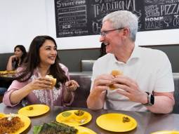 Madhuri Dixit introduces Tim Cook to Mumbai’s Vada Pav; “It was delicious,” says the Apple CEO