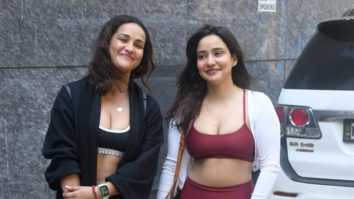 Neha & Aisha Sharma pose for paps outside their gym