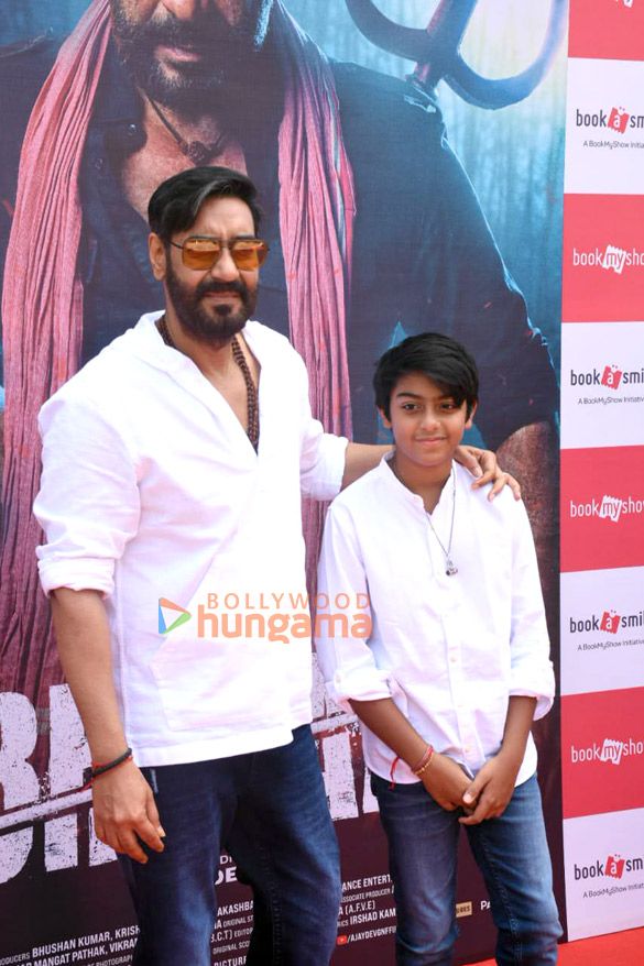 Photos: Ajay Devgn and snapped with his son at a screening of Bholaa