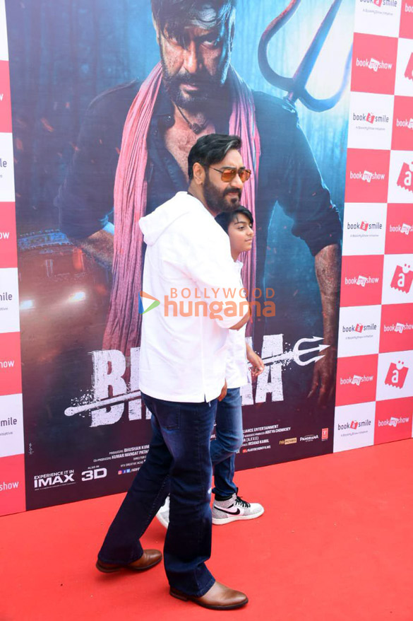 Photos Ajay Devgn And Snapped With His Son At A Screening Of Bholaa