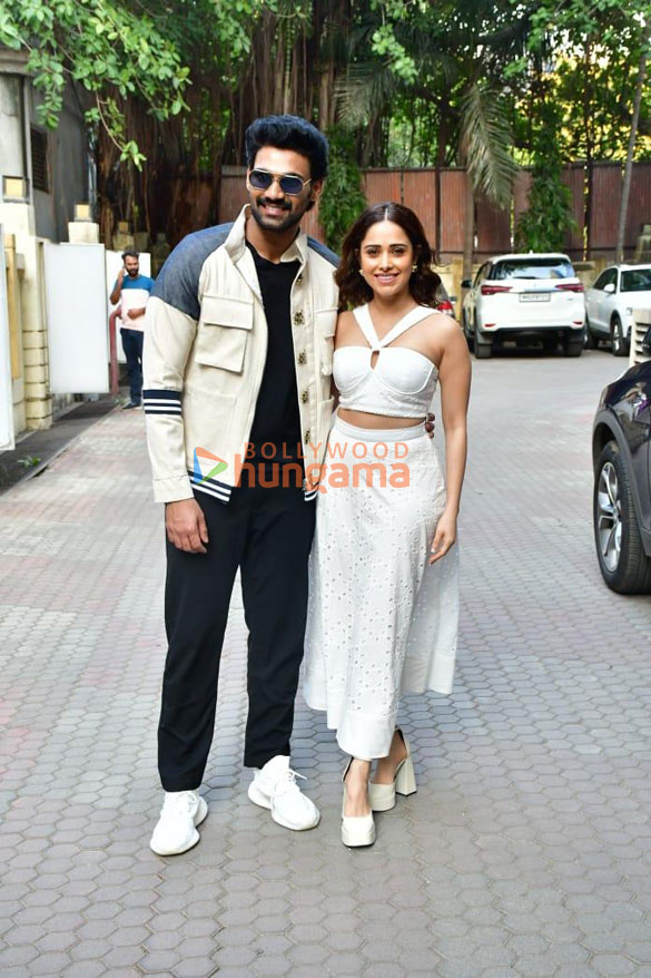 photos nushrratt bharuccha and bellamkonda srinivas snapped promoting their film chatrapathi 1
