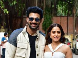 Photos: Nushrratt Bharuccha and Bellamkonda Srinivas snapped promoting their film Chatrapathi