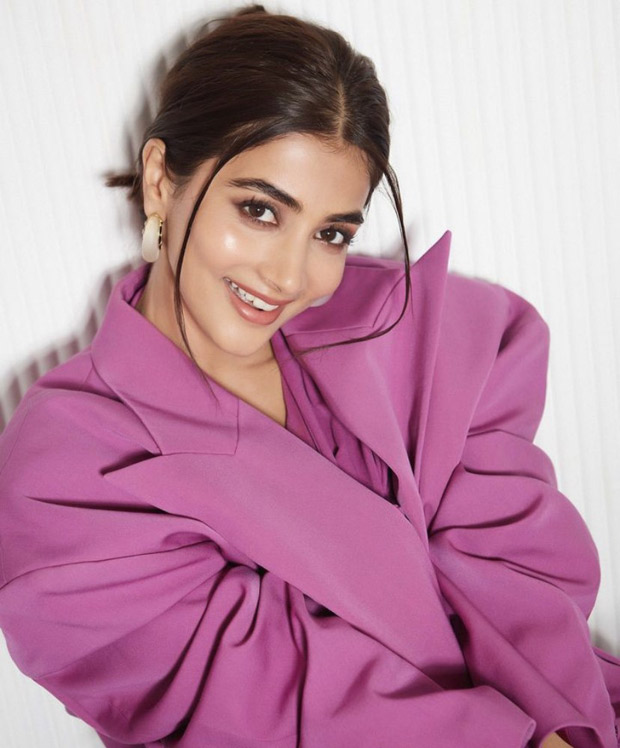 Pooja Hegde’s purple blazer and pants from Magda Butrym is power dressing with chic twist