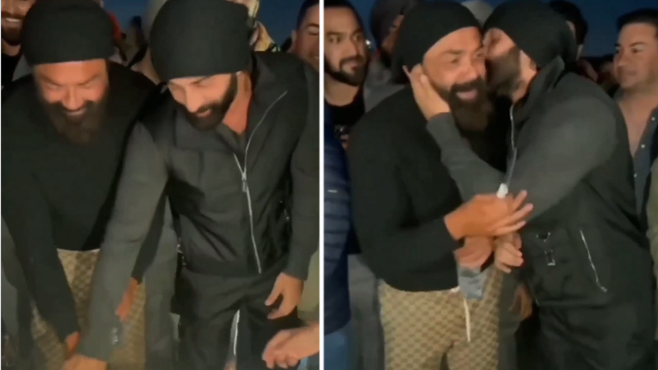 Ranbir Kapoor kisses Bobby Deol as they wrap Animal schedule in London, watch video 
