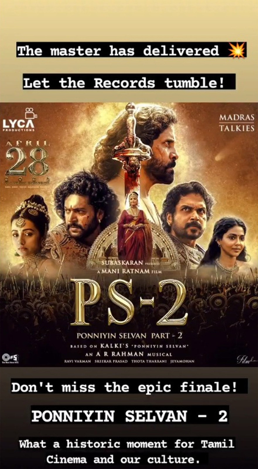 Rang De Basanti actor Siddharth reviews Mani Ratnam’s multi starrer Ponniyin Selvan 2