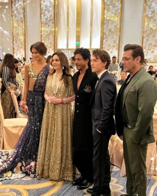 Shah Rukh Khan, Salman Khan join Spider-Man couple Tom Holland and Zendaya for a superstar photo at Nita Ambani’s NMACC grand launch, see pic