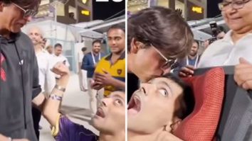Shah Rukh Khan gives a sweet kiss to a differently-abled fan at Kolkata Knight Riders’ match; the fan tells him “I love you”, watch video