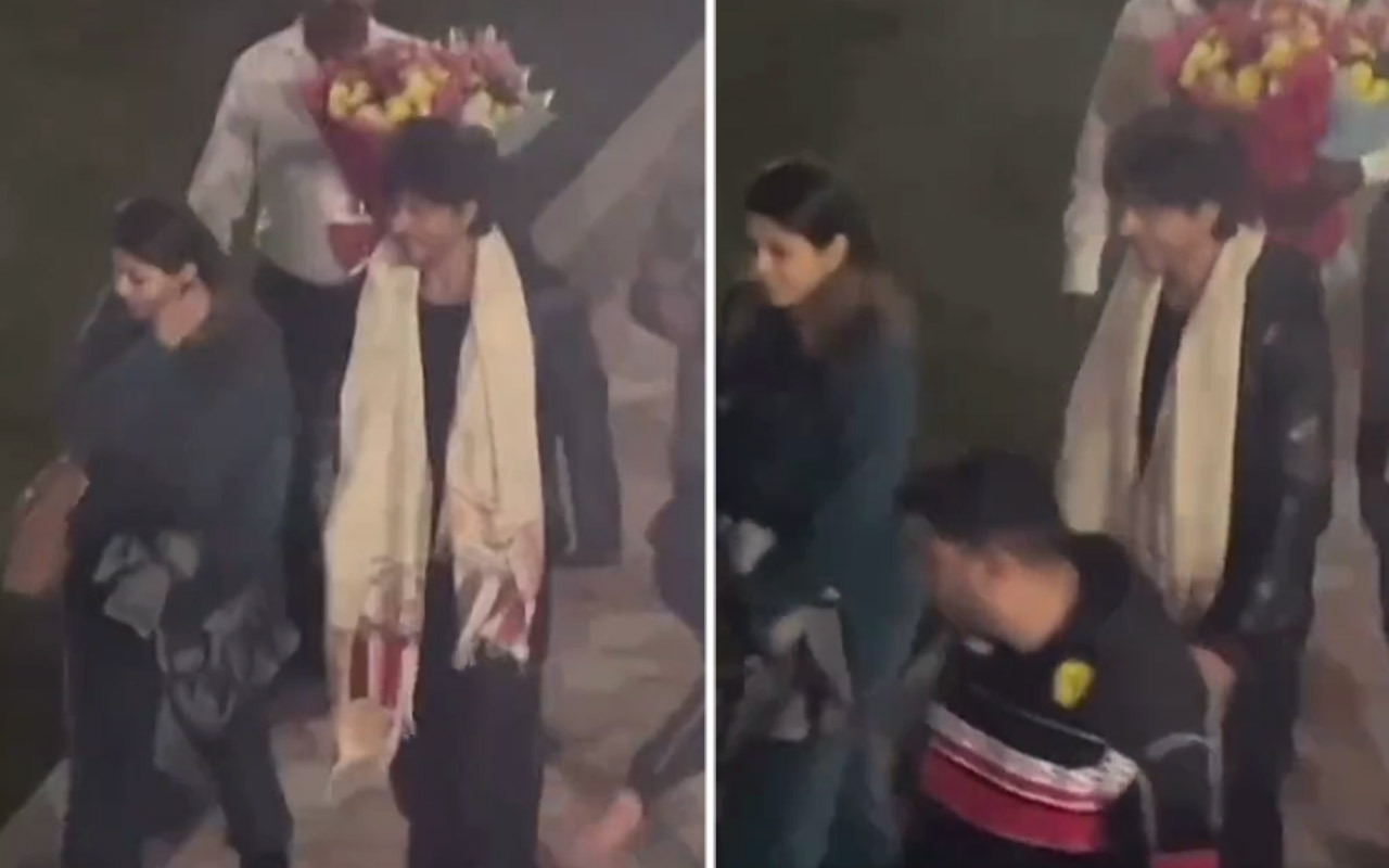 Shah Rukh Khan receives flowers and warm welcome as he lands in Kashmir for Dunki shoot, watch videos : Bollywood News