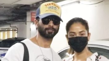 Shahid Kapoor & Mira Rajput pose for paps at the airport