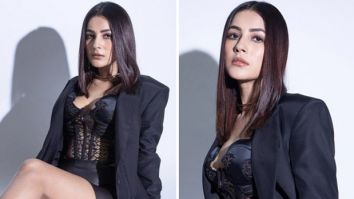 Shehnaaz Gill kicks off the week in style in a lace corset, blazer and shorts for Kisi ka Bhai Kisi ki Jaan trailer launch