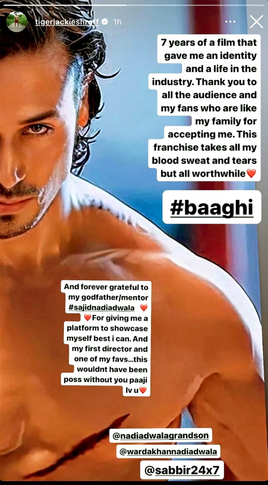 Tiger Shroff expresses his gratitude as Baaghi clocks 7 years; says, “7 years of a film that gave me an identity and a life in the Industry”