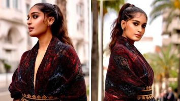 Cannes 2023: Influencer Niharika Nm turns the red carpet into her own personal runway in a wine-coloured gown by Shantanu & Nikhil