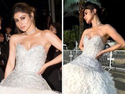 Cannes 2023: Mouni Roy packs drama and glitz as she makes her red carpet debut in a silver feather gown with a side of sparkle