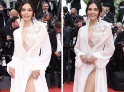 Esha Gupta pushes fashion boundaries in a pastel gown with a high, side split for her debut at Cannes 2023