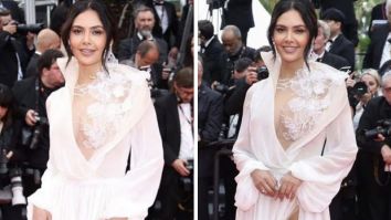 Esha Gupta pushes fashion boundaries in a pastel gown with a high, side split for her debut at Cannes 2023