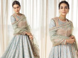 Kriti Sanon steals hearts at the Adipurush trailer launch in a mesmerizing ice-blue embellished kurta by Rimple and Harpreet