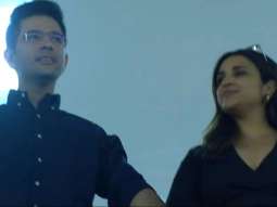 Parineeti Chopra and Raghav Chadha twin in black outfits as they watch Punjab Kings vs Mumbai Indians IPL match in Mohali amid engagement rumours