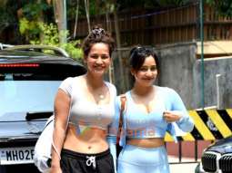 Photos: Neha Sharma and Aisha Sharma snapped outside the gym in Bandra
