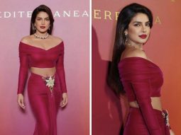 Priyanka Chopra outshines all at the Bulgari party in Venice, donning a ravishing bejeweled floral sarong paired with a show-stopping scarlet sleeved crop top