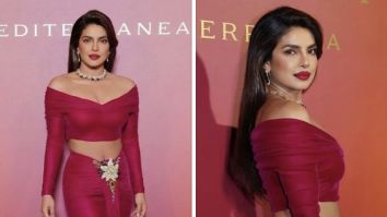 Priyanka Chopra outshines all at the Bulgari party in Venice, donning a ravishing bejeweled floral sarong paired with a show-stopping scarlet sleeved crop top