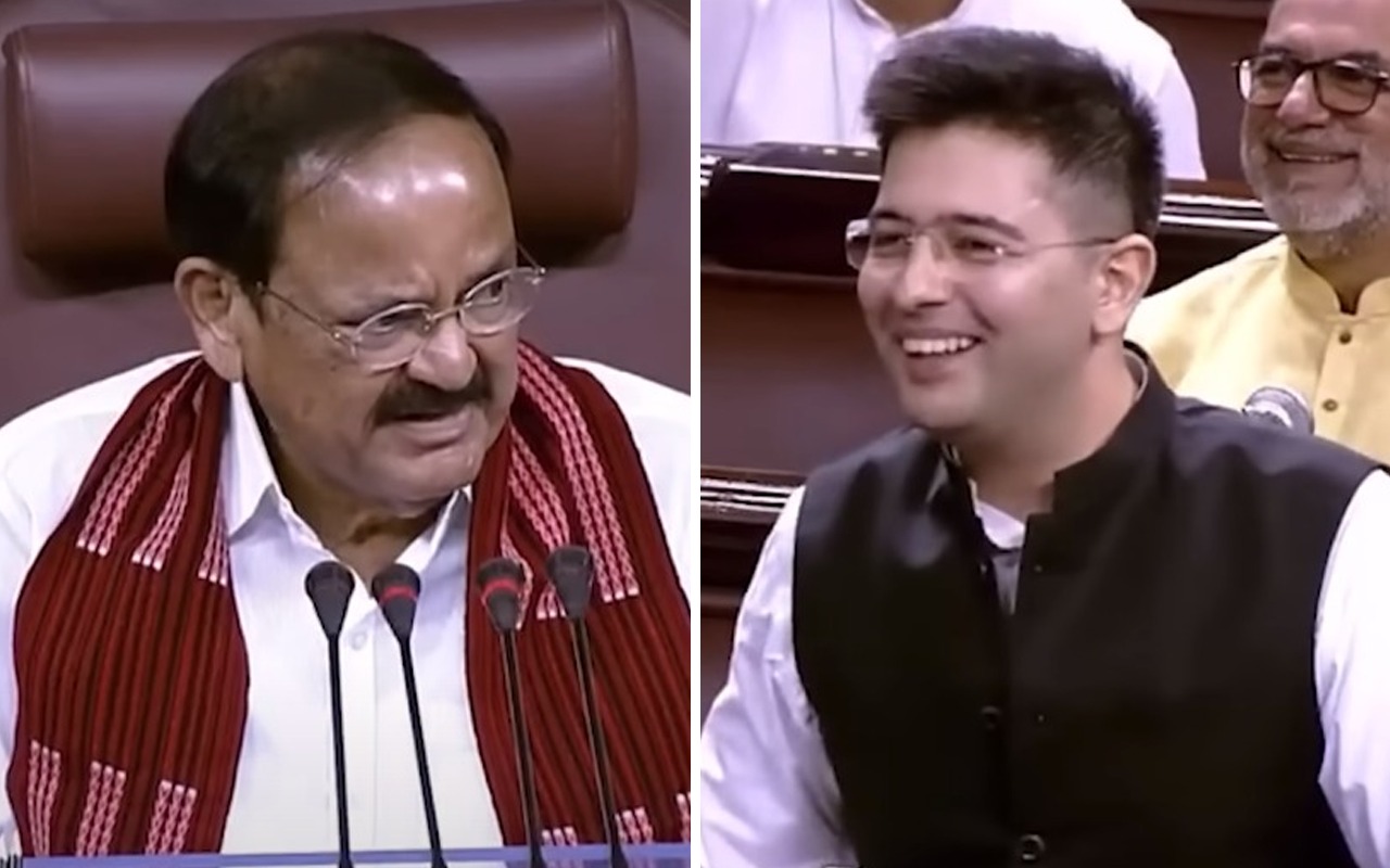 Raghav Chadha blushes when Venkaiah Naidu mentions ‘pehla pyaar’ at Parliament session amid engagement to Parineeti Chopra, video goes viral Raghav Chadha blushes when Venkaiah Naidu mentions ‘pehla pyaar’ at Parliament session amid engagement to Parineeti Chopra, video goes viral