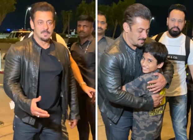 Salman Khan hugs a young boy amid tight security at Mumbai airport as he heads to Dubai for IIFA 2023