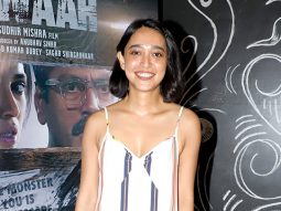 Sayani Gupta spreads a wide smile for paps at Afwaah screening