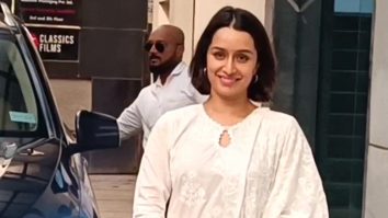 Shraddha Kapoor smiles for paps in an all white salwar