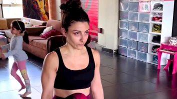 Soha Ali Khan’s fun workout time with her little munchkin