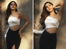 Alaya F proves that her summer style is anything but basic in this black and white one shoulder dress