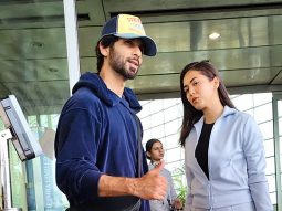 Cute jodi! Shahid Kapoor and Mira Rajput pose for paps at the airport