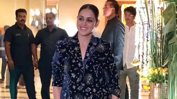 Genelia D’souza rocks a velvet look at Ira Trivedi & Madhu Mantena’s reception