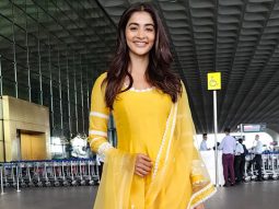 Pooja Hegde looks pretty in a bright yellow salwar at the airport