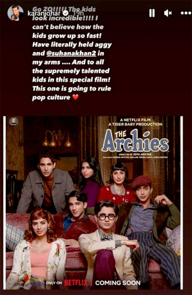Karan Johar pens note for Suhana Khan and Agastya Nanda as The Archies team heads to Brazil: ‘Literally held them in my arms’ Karan Johar pens note for Suhana Khan and Agastya Nanda as The Archies team heads to Brazil: ‘Literally held them in my arms’