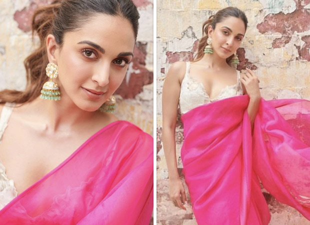 Pic Talk: Kiara Killed In Hot Pink Saree And Bralette