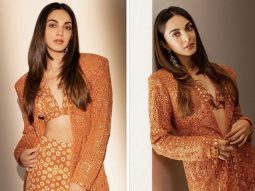 Kiara Advani shimmers and shines in stunning Rs 1.85 lakh orange embroidered jacket & gharara set by Arpita Mehta for the promotions of Satyaprem Ki Katha