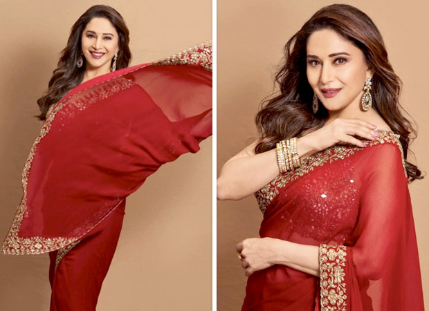 620px x 450px - Madhuri Dixit is a picture of elegance in red and gold saree by Arpita  Mehta : Bollywood News - Bollywood Hungama