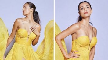 Malaika Arora is sunshine personified in yellow pleated gown worth Rs.87,518
