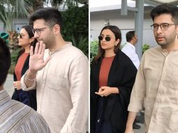 Parineeti Chopra and Raghav Chadha back in Delhi after wedding location scouting in Rajasthan, watch