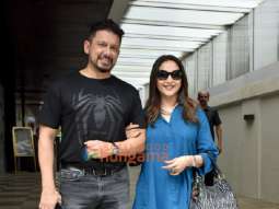 Photos: Madhuri Dixit snapped with her husband in Bandra