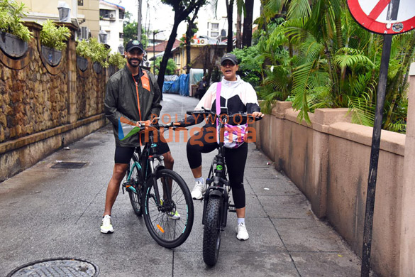 photos neha dhupia spotted cycling with husband in bandra 3