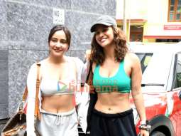 Photos: Neha Sharma and Aisha Sharma snapped outside the gym in Bandra
